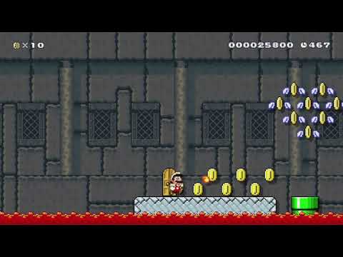 Bowser Jr's Cannon Battle by Yuurg - Super Mario Maker - No Commentary 1bk