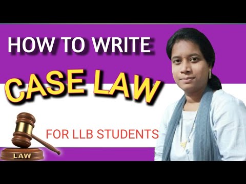 HOW TO WRITE A CASE LAW