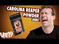 Man tries a small amount of Carolina Reaper Powder.