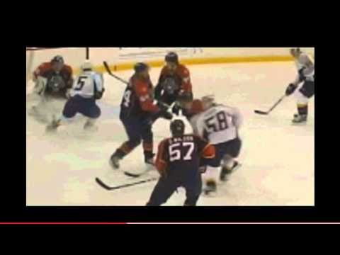Panthers vs. Predators Prospect Game 9/15/2011 - Chris Clackson Open Ice Hit on Linus Klasen