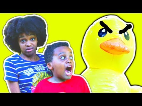 GIANT RUBBER DUCK vs Shasha and Shiloh PART 2 - Epic Chase In Real Life - Onyx Kids