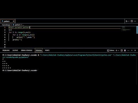 Half Pyramid Pattern Using For Loop In Python Asterisk Pyramid Code