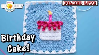 Birthday Cake with Candle Applique - Jayda InStitches Live CAL - February 10, 2025
