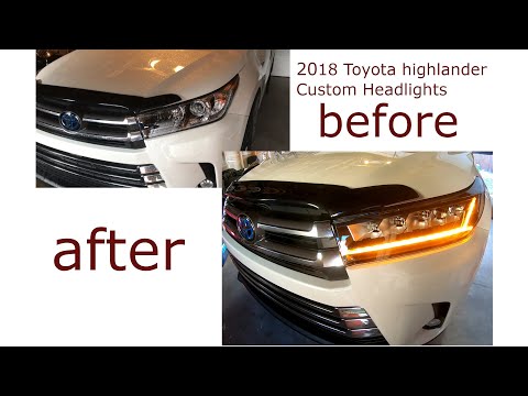 2018 Toyota highlander hybrid with custom headlights