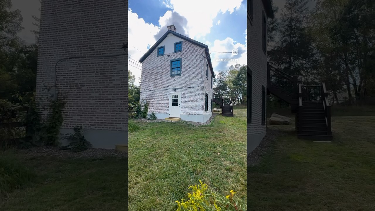 #romabioclassicolimewash applied in a translucent finish over this 1800s Brick  building.