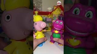 What shape is this barney plus peppa #shortsviral #viralvideo #fun 