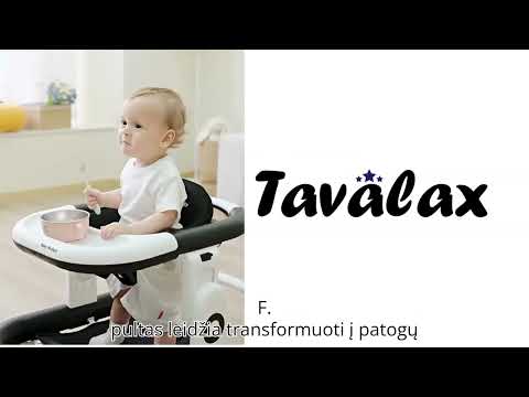 Tavalax daugiafunkcė kūdikių vaikštynė su reguliuojamu aukščiu ir sulankstoma konstrukcija video