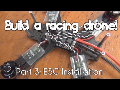 Part of a video titled How to build a racing drone | Part 3: ESC Installation! - YouTube