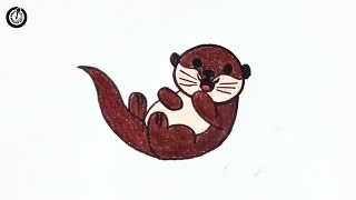 How to Draw an Cute OTTER Drawing Tutorial Easy For Kids