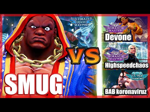 SFV CE 👊🏻 SMUG (Balrog) vs Devone (Ryu) & Highspeedchaos (Ken) & BAB koronaviruz (Urien) FT2