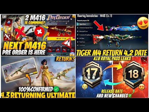 🔴BGMI NEXT ULTIMATE SET 4.3😱PRE ORDER EVENT DATE😍| A18 ROYAL PASS LEAKS🔥|SANDSPRING AKM & TIGER M416