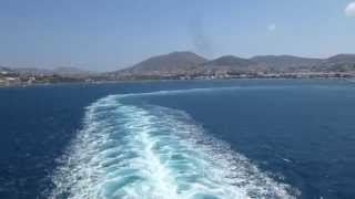 preview picture of video 'The Blue Star Delos leaves the port of Paros -- Το Blue Star Δήλος φεύγει από την Πάρο.'