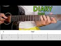 DIARY by Bread Guitar Tutorial/Lesson with FREE TAB & TAB on Screen