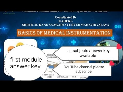 NCISM Basic of medical instrumentation #first module answer key  #electivesubject #electivecourse