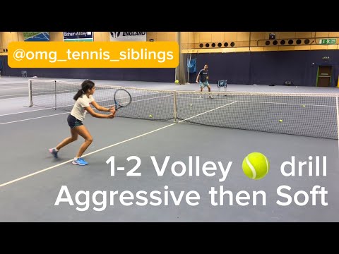 🎾🔥#tennis #great #volley #drill #soft #aggressive Olivia #11yearsold #girl #trainhard #enjoy 🎾😀