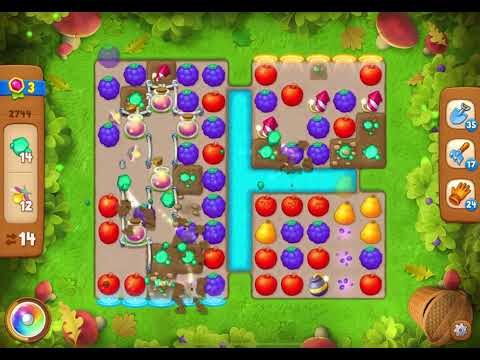GardenScapes Level 2744 no boosters (27 moves)