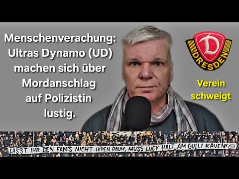Skandal: Ultras von Dynamo Dresden machen sich über einen Mordanschlag auf eine Polizistin lustig.