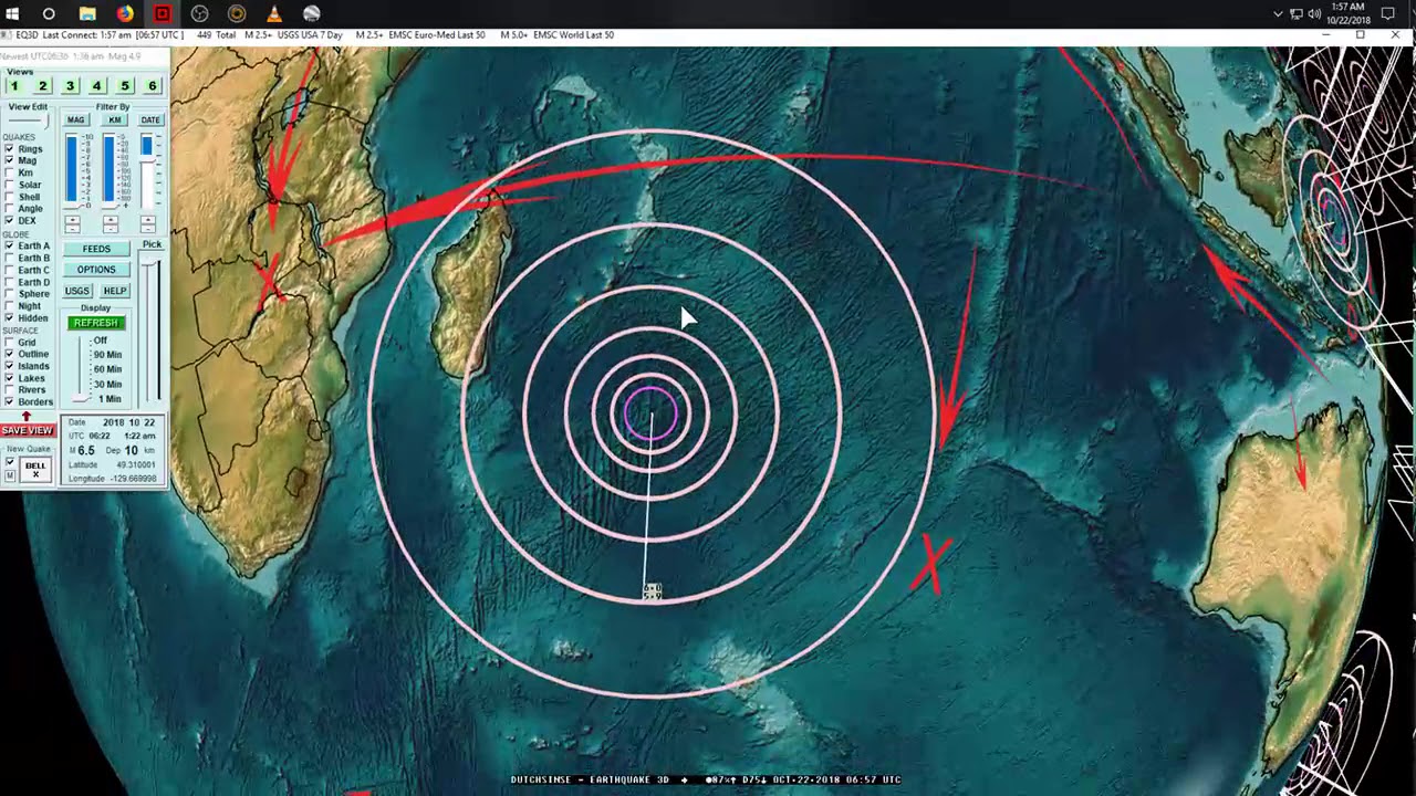 10/22/2018 -- Large Series of Earthquakes strikes Pacific Northwest USA -- M6.8 , M6.6, M6.2