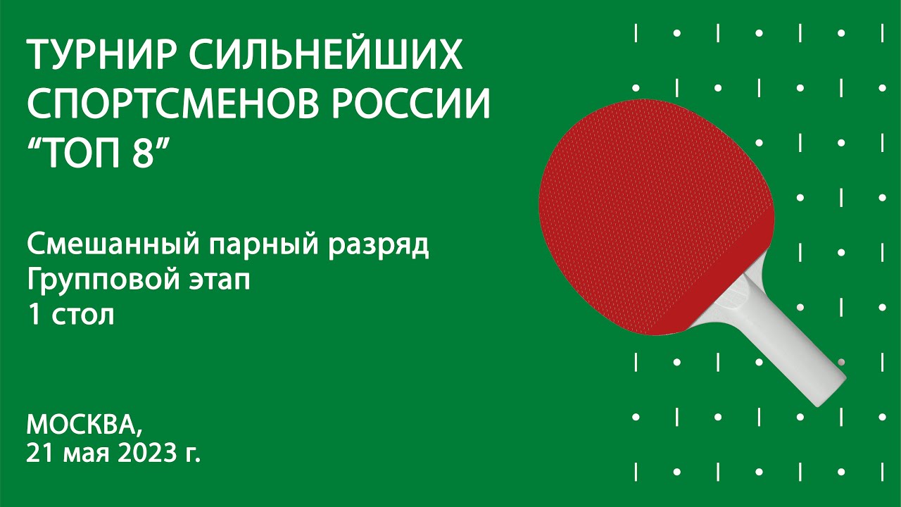 Турнир сильнейших спортсменов России “ТОП 8”. Смешанные пары. 1 стол. 21.05.23