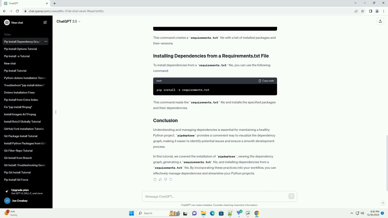 pip install dependency graph