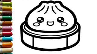 Cute Squishy Dumpling Drawing, Painting and Coloring for Kids & Toddlers | Learn Colors 🎨🌈