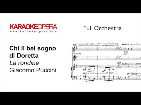 Karaoke Opera: Chi il bel Sogno - La Rondine (Puccini) Orchestra only with printed music