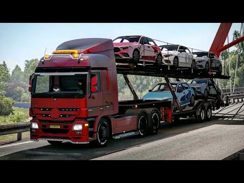 US Police Car and Bike Transporter Truck || Helicopter Multi Level Car Driver || Android GamePlay