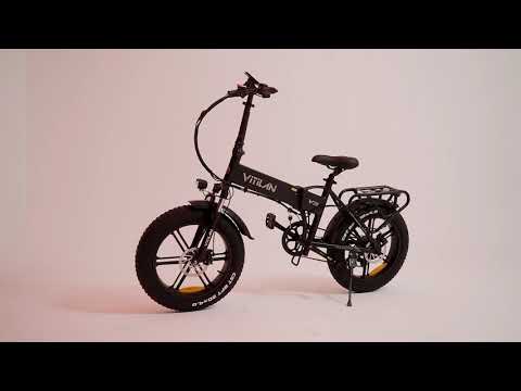 Elektrinis dviratis Vitilan V3, 20", 750W, 13Ah, baltas video