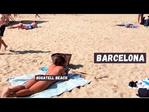 🇪🇸 Hot Day in Barcelona Beach - Spain ☀️🏖️ Amazing Bogatell Beach Walk - 4K