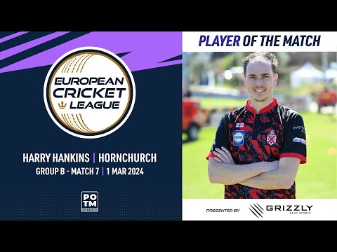 POTM: H.Hankins - HCH vs HUD |Group B, Match 7| European Cricket League 2024 |1 Mar 2024| ECL24.021