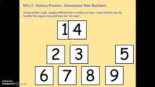 Math K Module 5  Lesson 7 Fluency Counting the Say ten way using Hide Zero Cards