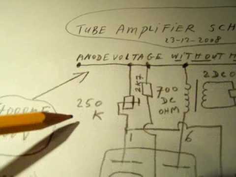 tube amplifier schematic with a triode pentode ECL 80 and an easy audio LS transformer