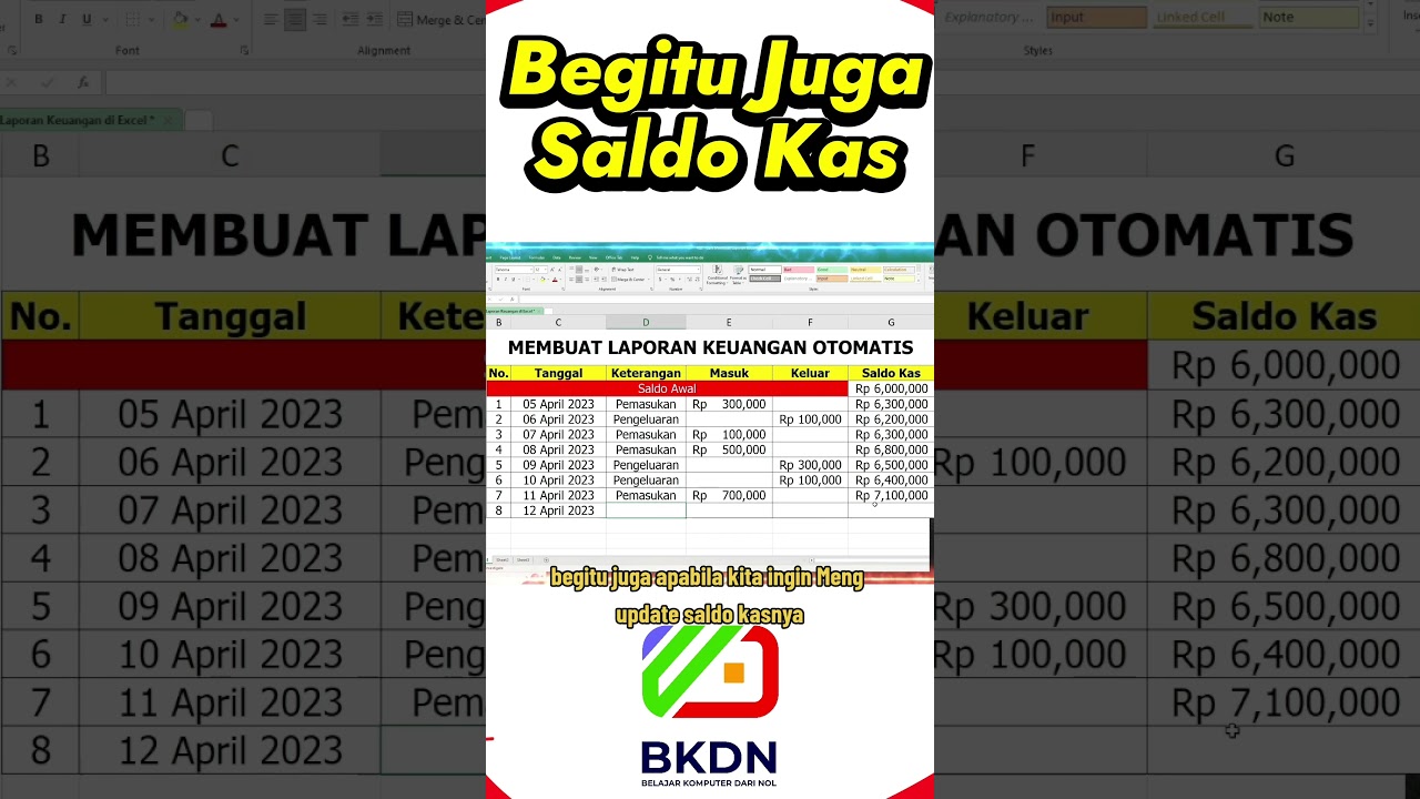 Cara Membuat Laporan Keuangan dengan Excel #laporankeuangan  #belajarexcel #microsoftexcel #excel