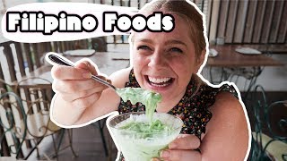 AMEriCANS TRYING FILIPINO FOOD 😋 (Buko Pandan, Ginataang Langka, Bulalo)