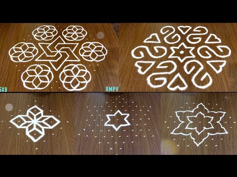 padi dotted rangoli design for beginners