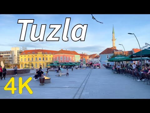 Tuzla Bosnia and Herzegovina 4K Walking Tour 2024