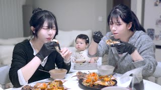 아내 친구가 조카 봐준다고 와서 잘 먹고 간 날..