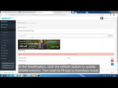 Opencart Facebook Login Extension Module by SmartiApps