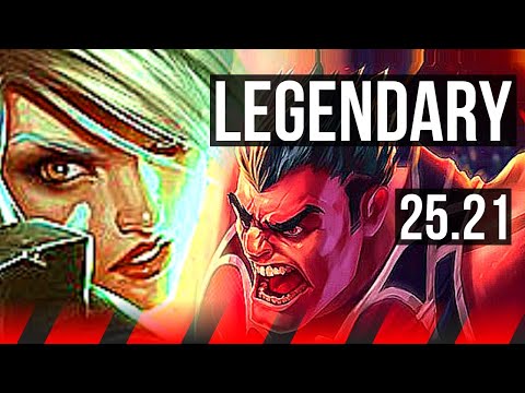 RIVEN vs DARIUS (TOP) | 12/1/2, 7 solo kills, Legendary | KR Diamond | 25.21