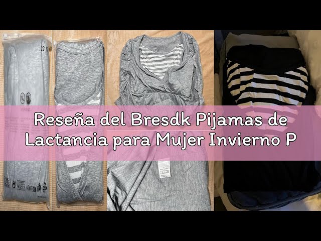 Vídeo relacionado con Bresdk Pijamas Mujer Invierno Algodon Rayas Pijama Largo Manga Larga Ropa para Dormir Tallas Grandes, Rayas - Rosa, M