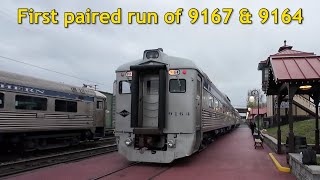 Chasing Reading & Northern's RDCs #9167 and #9164 on their first paired run | April 5, 2025