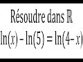 Équation avec ln - Terminale Équation avec ln - Terminale