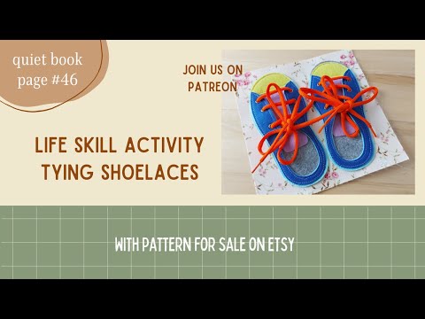 Quiet Book Tutorial with Pattern | Tying Shoelaces Life Skill Felt Book Activity | DIY Busy Book #46