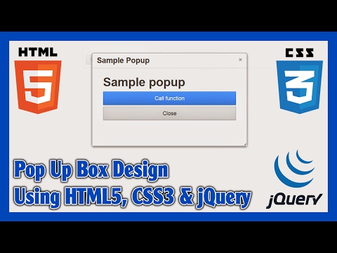 How to Create Custom Pop Up Box Using HTML5 CSS3 jQuery | jQuery Animated Popup Box Tutorial