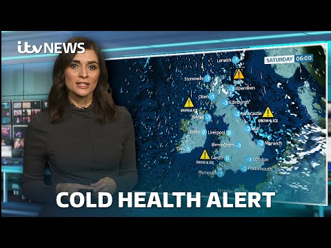 Amber cold health alert issued as snow and ice warnings continue across the UK | ITV News