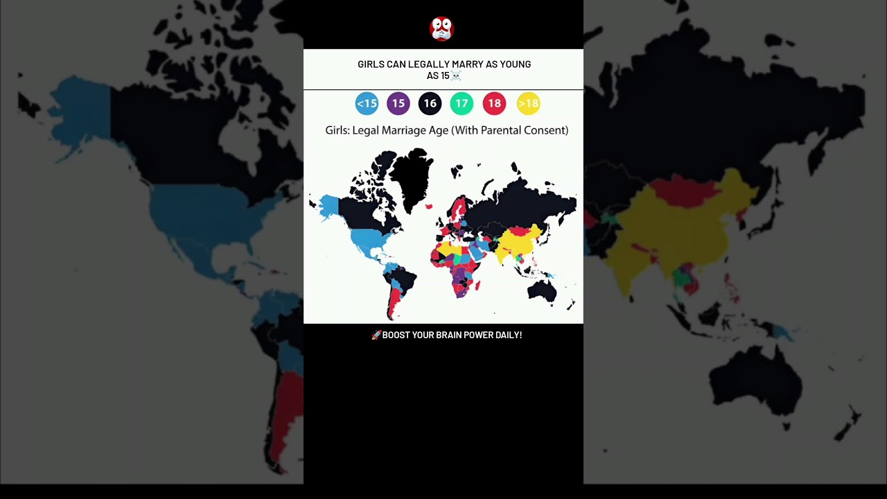 World map reveals the lowest marriage ages for girls (with parental consent) #demographicsmatter