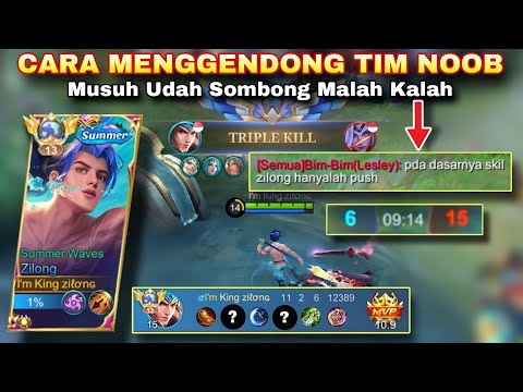 CARA MENGGENDONG TIM NOOB, KETEMU MUSUH SOMBONG LANGSUNG MODE BANTAY🔥 | MLBB