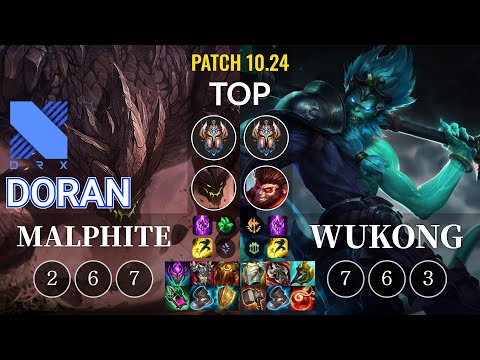 DRX Doran Malphite vs Wukong Top - KR Patch 10.24