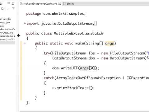 Java 7 Multiple Types Catch Statement