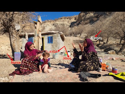 How long will the nurse stay with Narges and her children, and when will Ramin return?